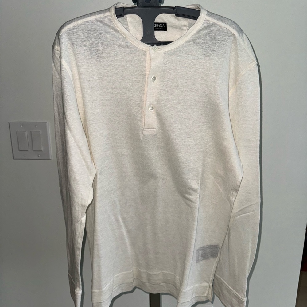ZEGNA Henley Oasi Linen Henley T-shirt